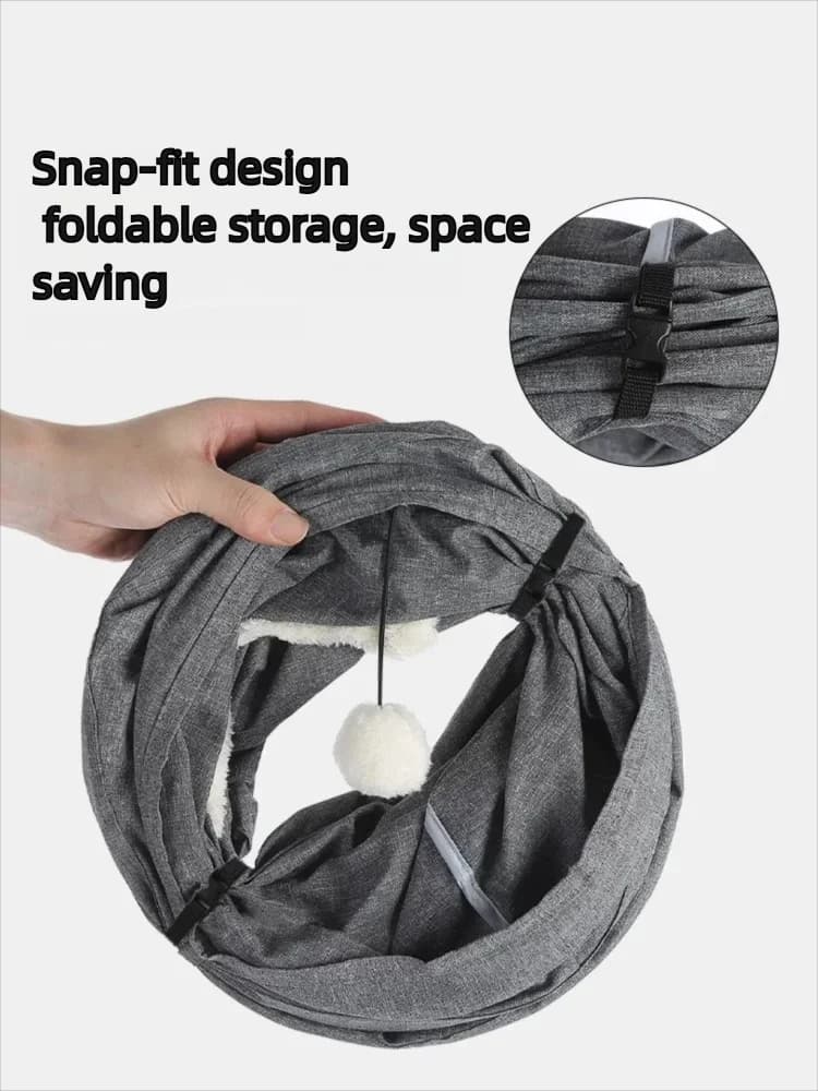Cat Tunnel Toy, Straight Shape – Foldable, Durable, Easy Storage - image 3