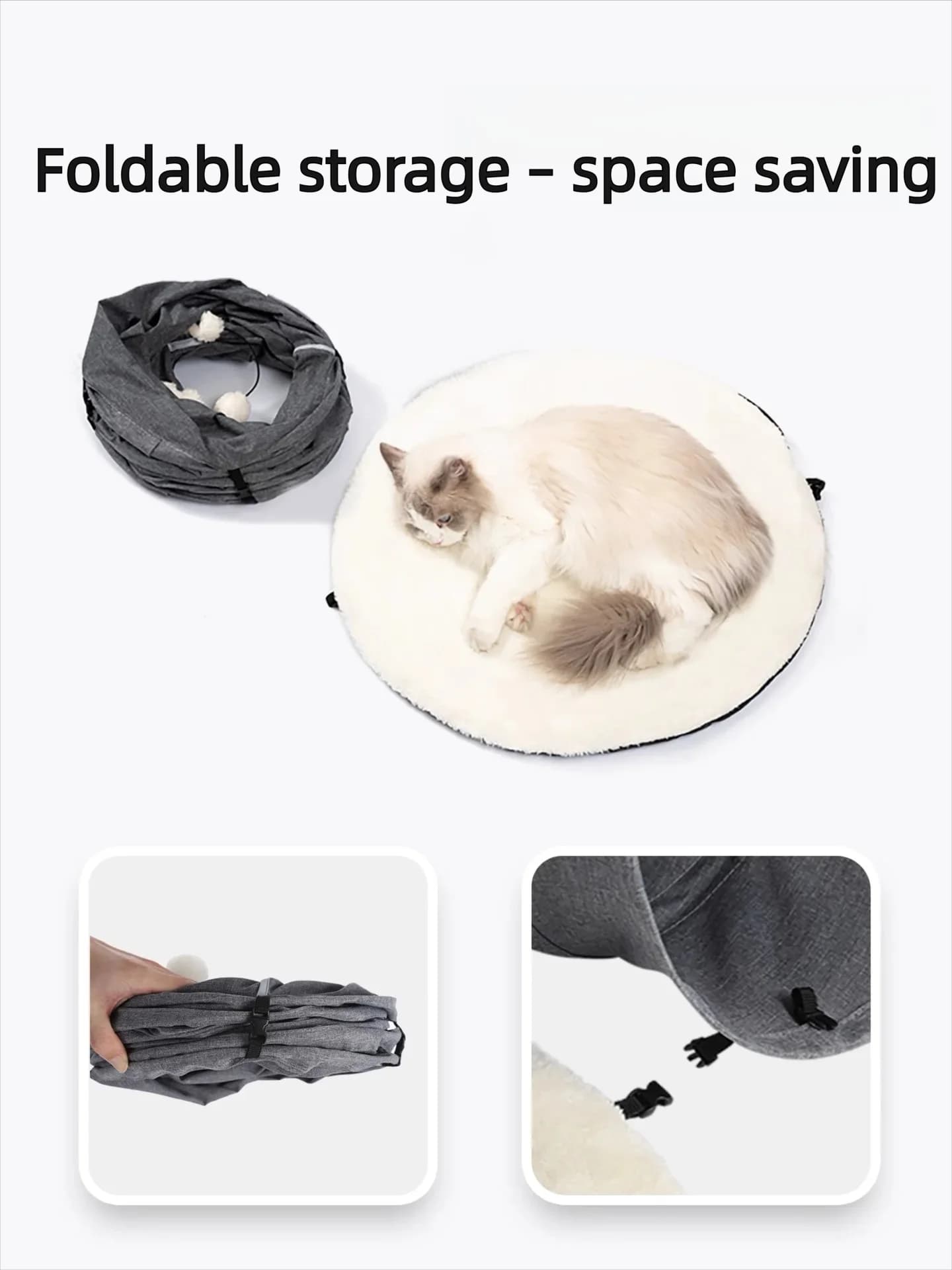 Cat Tunnel Toy, Straight Shape – Foldable, Durable, Easy Storage - image 4