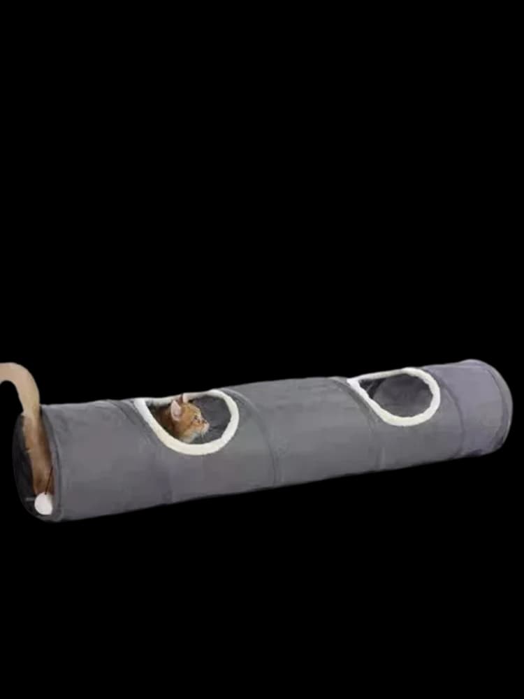 Cat Tunnel Toy, Straight Shape – Foldable, Durable, Easy Storage - image 2