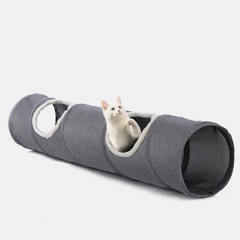 Cat Tunnel Toy, Straight Shape – Foldable, Durable, Easy Storage - image 1