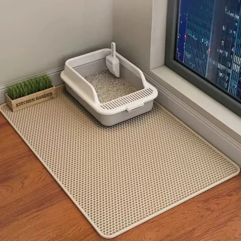 Double-layer large cat litter mat, an anti-splash mat for cat litter boxes, a filtering mat and sand leakage mat, a cat product - image 7