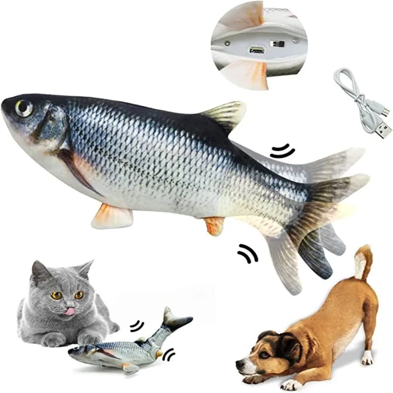 Cat Toys Fish USB Charger Fish Interactive Electric Floppy Fish Cat Toy Realistic Pet Cats Chew Bite Toys Pet Supplies Cats Dog - image 1