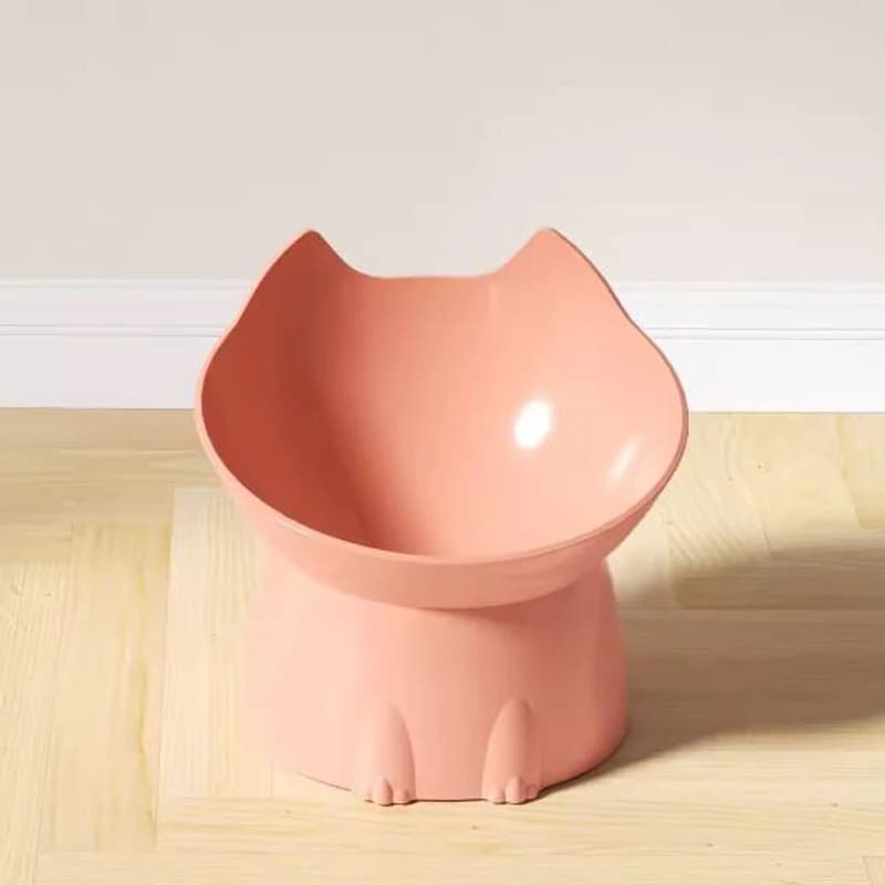 New cat bowl with long ears and high feet bowl with cat and dog neck protection and anti-overturning plastic raised pet bowl - image 11