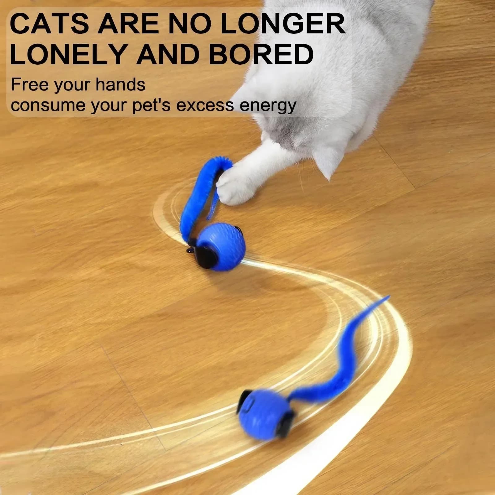 Automatic Rotating Smart Obstacle Avoidance LED Interactive Cat Toy 360 Degree Pet Playful Teasing Ball - image 2