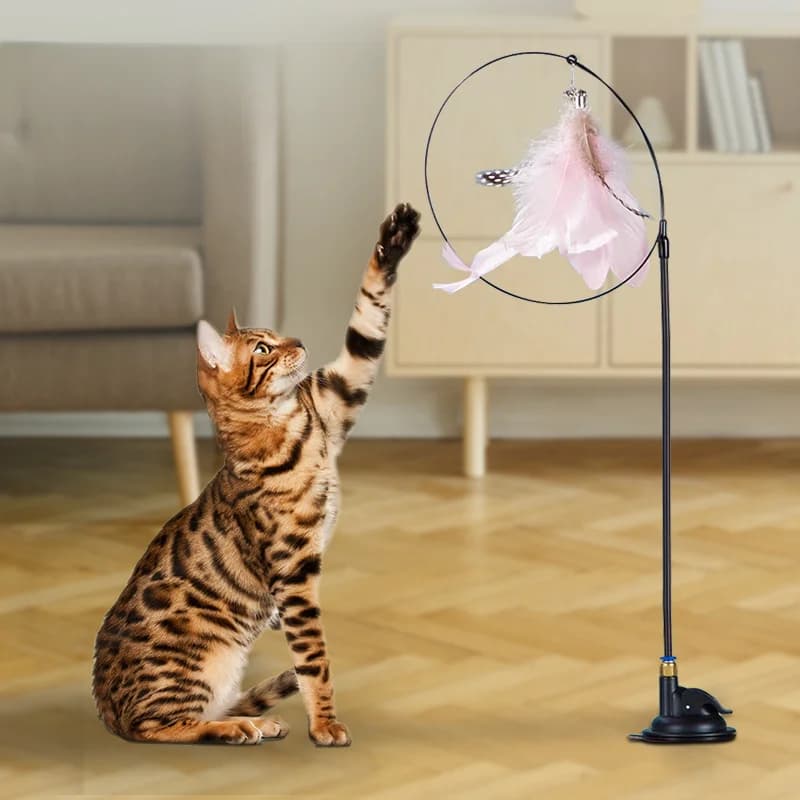 Funny Simulation Bird Cat Toy Feather with Bell Cat Stick Interactive Toy for Kitten Playing Teaser Wand Toy Pet Cats Supplies - image 2