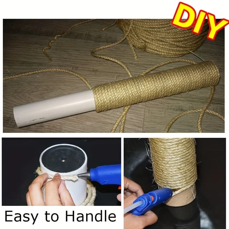 33/66/164ft Natural Sisal Rope Cat Scratcher Rope Tree Scratching DIY Toy Paw Claw Furniture Protector Scratching Post - image 4