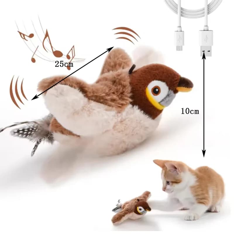 Hot Simulated Bird Cat Toy Interactive Toys Dog Rechargeable Chirping Flapping Bird(no Flying) Touch Activated Plush Toy Pet - image 6