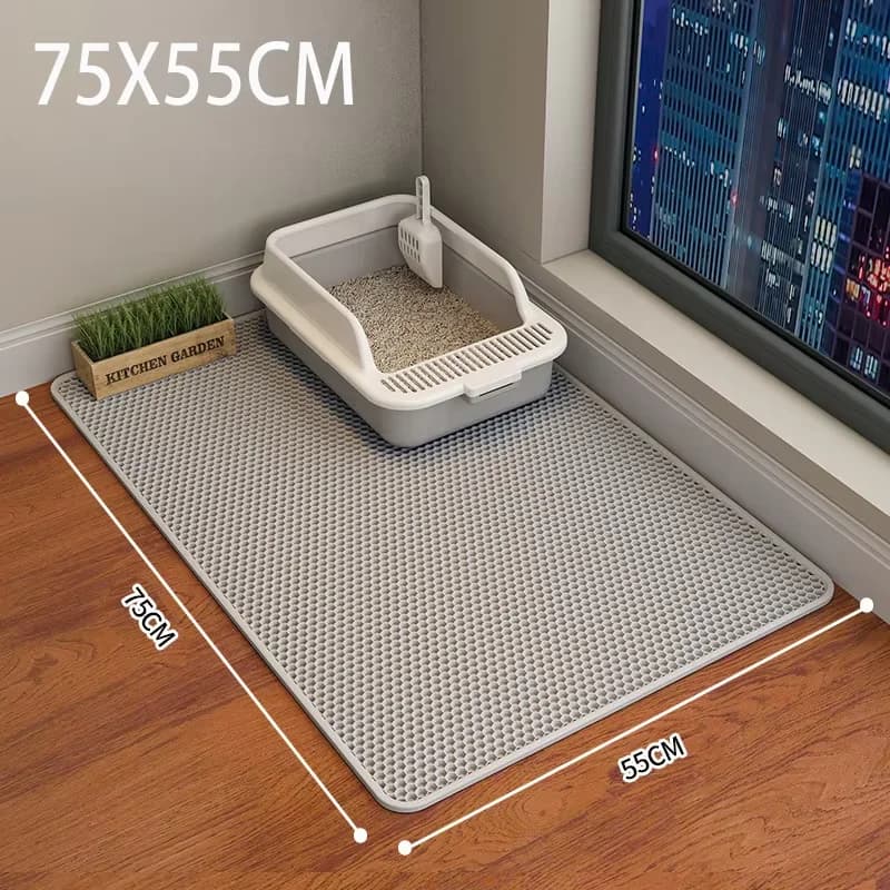 Double Layer Cat Litter Mat EVA Waterproof Cat Toilet Rug Litter Tray Sandboxes for Cat Litter Carpet Cat Litter Box Accessories - image 2