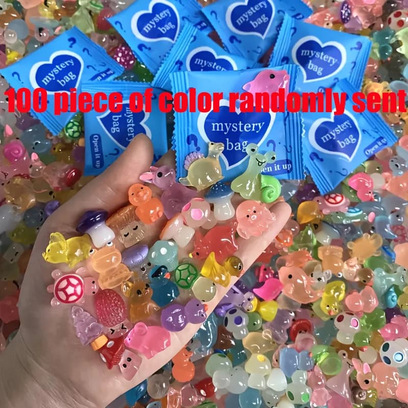 100pcs Mini Resin Luminous Animal Blind Box Children Love Decorating Homes Gardens Ornaments Parties Holiday Gifts Blind Bags - image 10