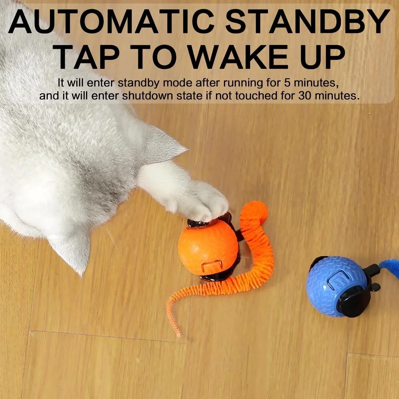 Automatic Rotating Smart Obstacle Avoidance LED Interactive Cat Toy 360 Degree Pet Playful Teasing Ball - image 5