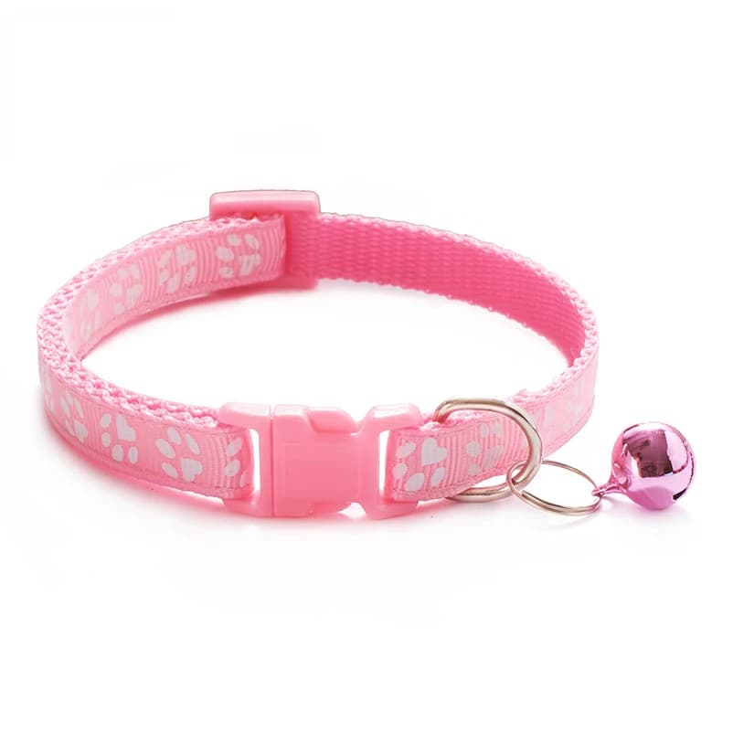 Pet cat bell collar dog print cat collar multiple colors optional necklace ring cat rope collar pet supplies - image 8