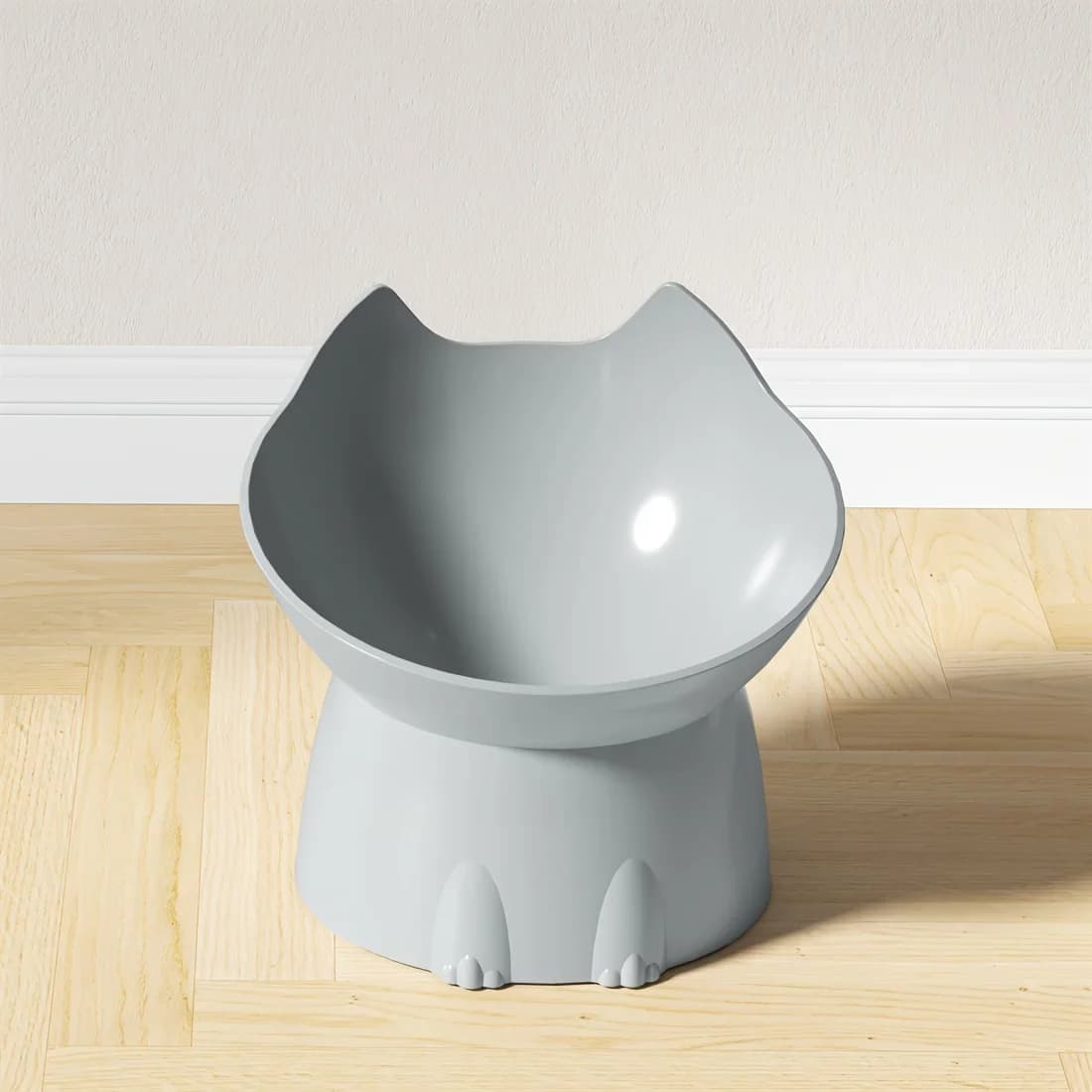 1pcs WhiskerWare Elevated Cat Bowl, Anti-Tip Plastic Raised Pet Feeding Dish with Tilted Edge, Neck Protection Kitty Food - image 3