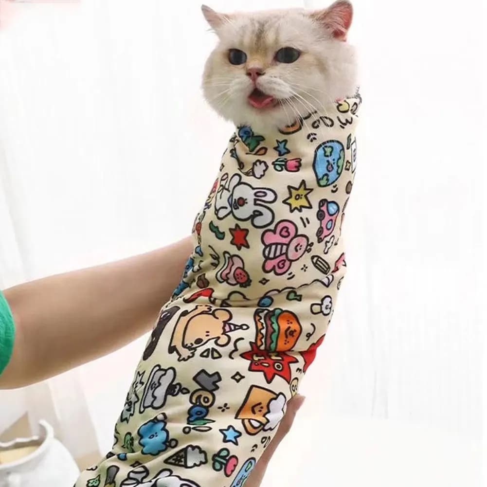 Cat Restraint Wrap Self-Adherent Cat Grooming Wrap Anti-Bite Anti-Scratch Anti-Escape Cat Swaddle Wrap for Cats and Dogs - image 5