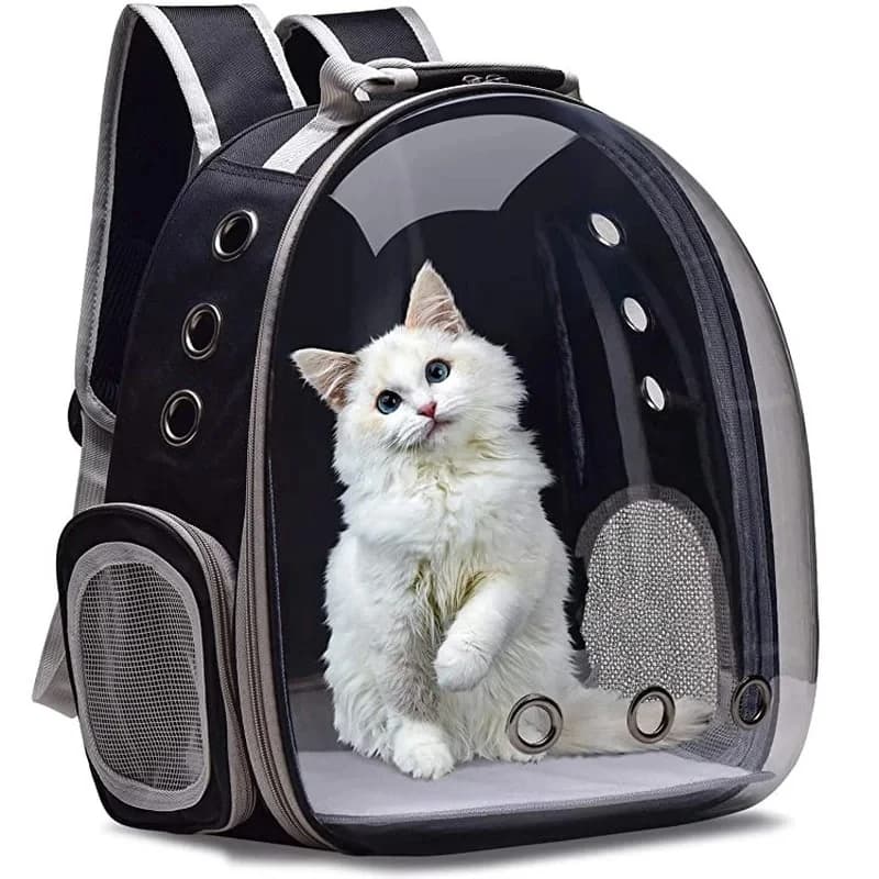 Cat Pet Carrier Backpack Transparent Capsule Bubble Pet Backpack Small Animal Puppy Kitty Bird Breathable Pet Carrier for Travel - image 1