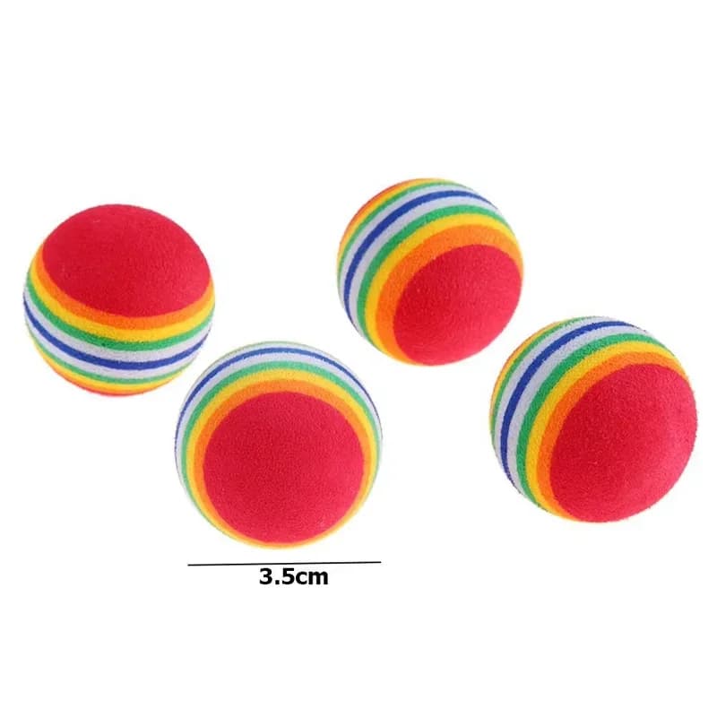10PCS/5PCS Rainbow Cat Toys Ball Interactive Cat Dog Play Chewing Rattle Scratch Ball Training Cat Rainbow Ball Toy Pet Supplies - image 6