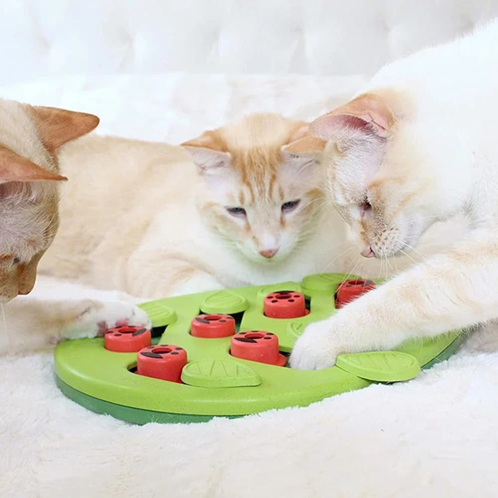 Rainy Day Puzzle & Play - Interactive Cat Treat Puzzle Cat Toys Leaks Food Cat Scratch Board - image 5