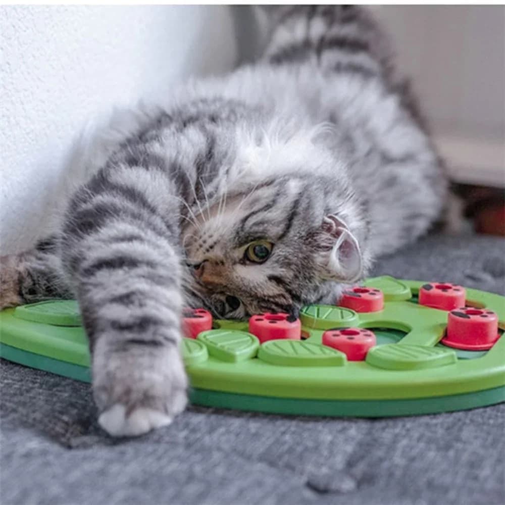 Rainy Day Puzzle & Play - Interactive Cat Treat Puzzle Cat Toys Leaks Food Cat Scratch Board - image 6