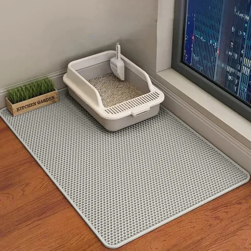 Double-layer large cat litter mat, an anti-splash mat for cat litter boxes, a filtering mat and sand leakage mat, a cat product - image 9