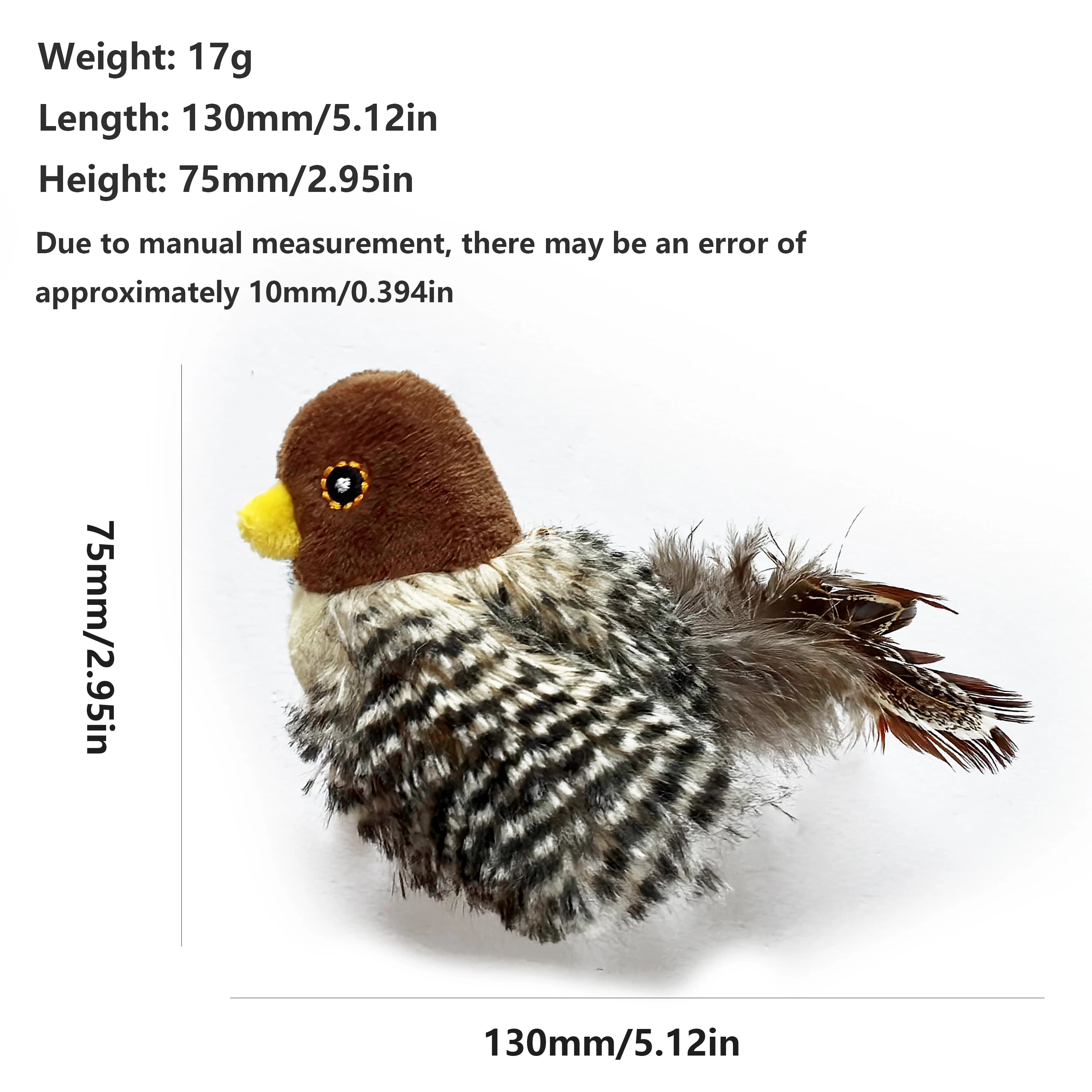Interactive Cat Toys Electric Squeaky Simulation Bird Plush Cats Pets Teasing Toys with Feather Catnip Kitten Chirping Bird Toys - image 4