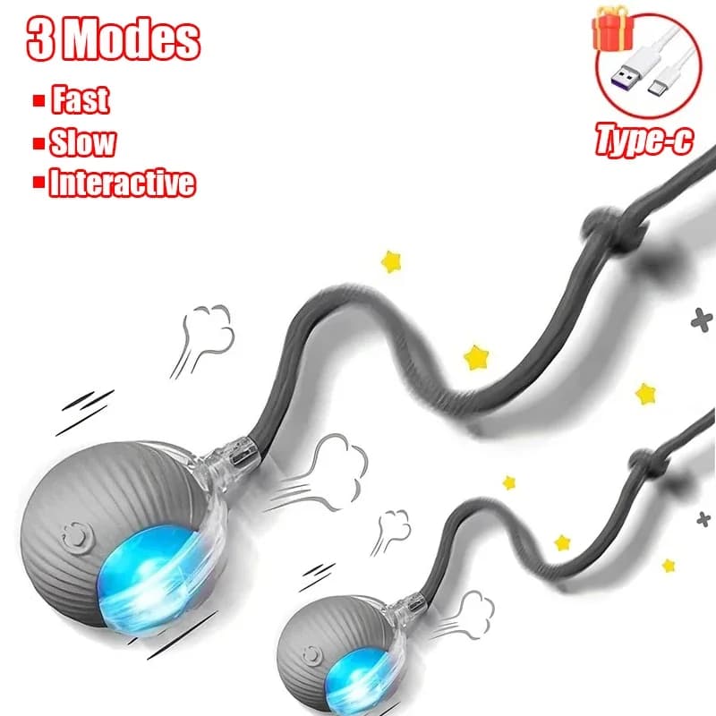 1~3pcs Cat Interactive Ball Toy Automatic Rolling Ball Tail Rechargeable Smart Pet Electric Toy Dog Cat Training Imitate Mouse - image 15