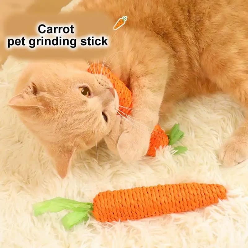 Cat toys self-entertainment carrot teething and cat teasing sticks, bite-resistant and scratch-resistant teething and clawing - image 5