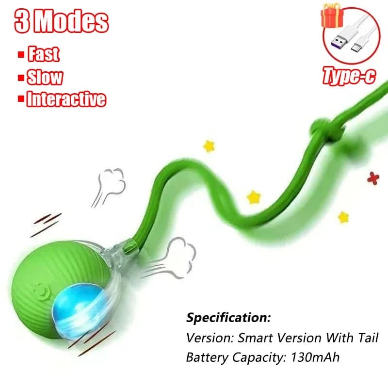 1~3pcs Cat Interactive Ball Toy Automatic Rolling Ball Tail Rechargeable Smart Pet Electric Toy Dog Cat Training Imitate Mouse - image 13
