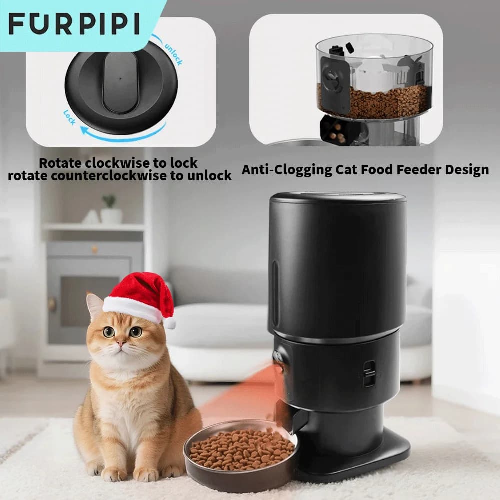Furpipi 5L Smart Automatic Cat Feeders with 1080P HD Camera 5G WiFi Pet Feeder Tuya APP Control Automatic Cat Kibble Dispenser - image 1
