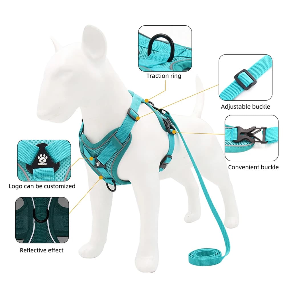 Cats Harness Leash For Small Dogs Cat Outdoor Reflective Adjustable Puppy Kitten Traction Device Tactical Training Pet Supplies - image 3