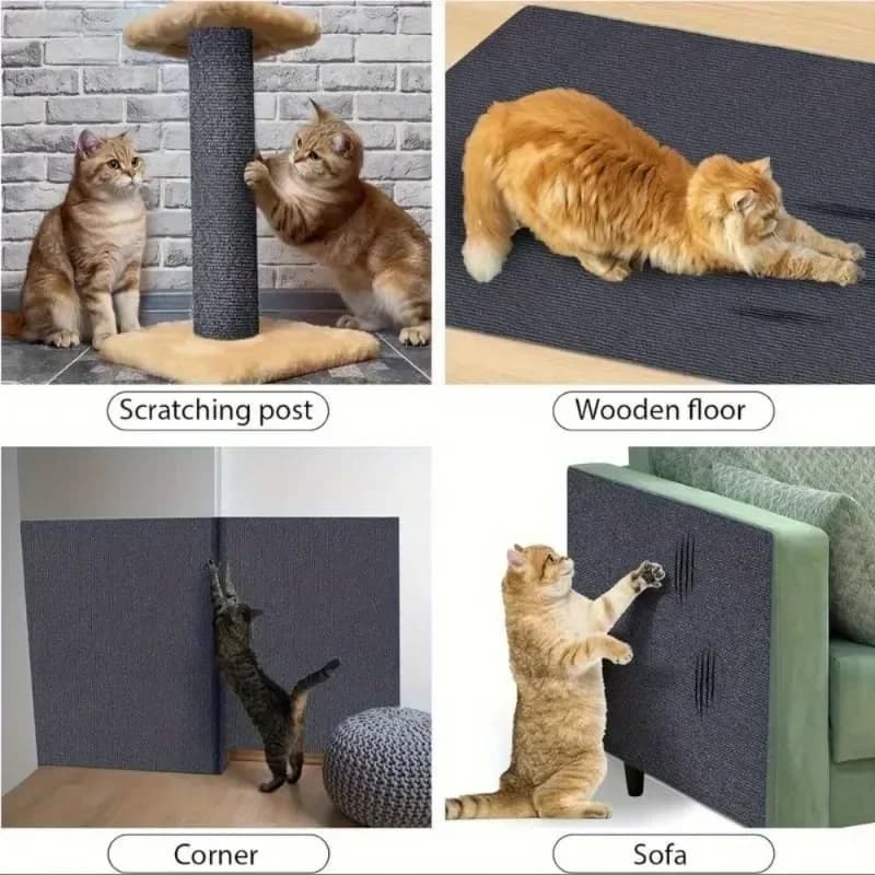 Self-Adhesive Anti Cat Scratch Sofa DIY Cats Scratch Protection Paws Sharpen Trimmable Carpet Cats Scratch Board Roll Shipment - image 5