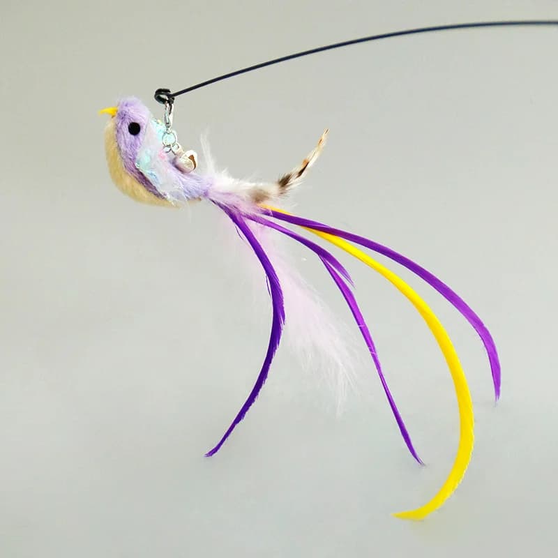 Handfree Bird/Feather Cat Wand with Bell Powerful Suction Cup Interactive Toys for Cats Kitten Hunting Exercise Pet Products - image 4