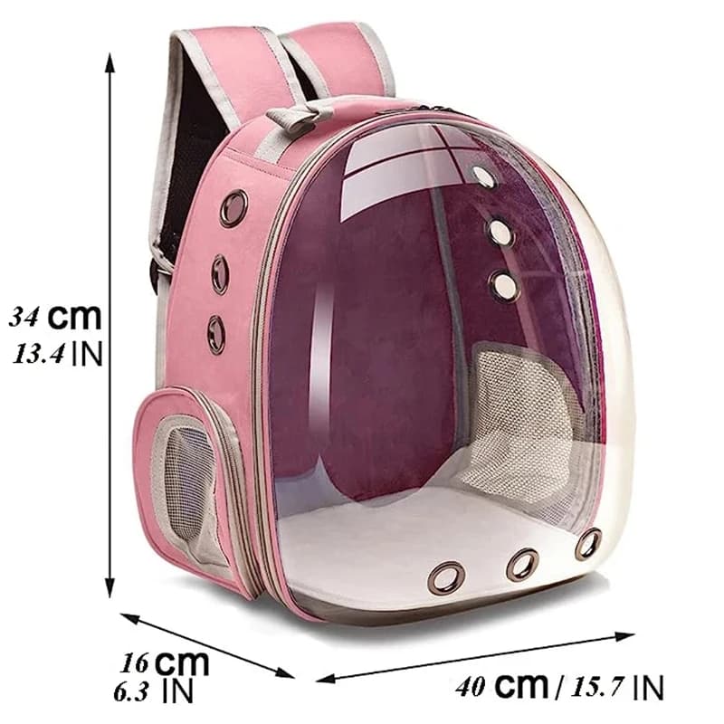 Cat Pet Carrier Backpack Transparent Capsule Bubble Pet Backpack Small Animal Puppy Kitty Bird Breathable Pet Carrier for Travel - image 2