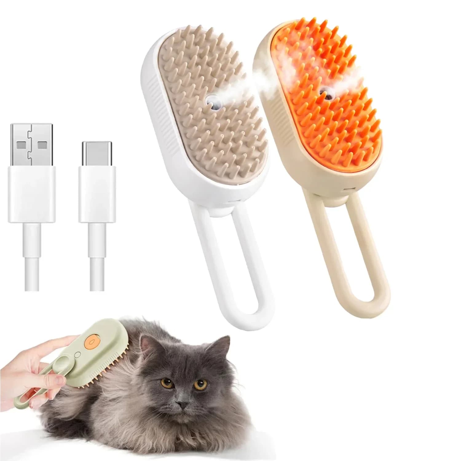 1~2pcs Steam Pet Brush 3-in-1 Massage Dog Steamy Brush Spray Beauty Tangled and Loose Hair Removal Cats Grooming Comb Dogs - image 9