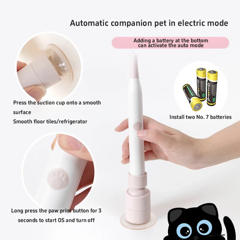 360° Rotating Cat Teasing Stick Butterfly Pattern Cat Funny Stick Detachable Handle Interaction Cat Teasing Stick Pet Supplies - image 2