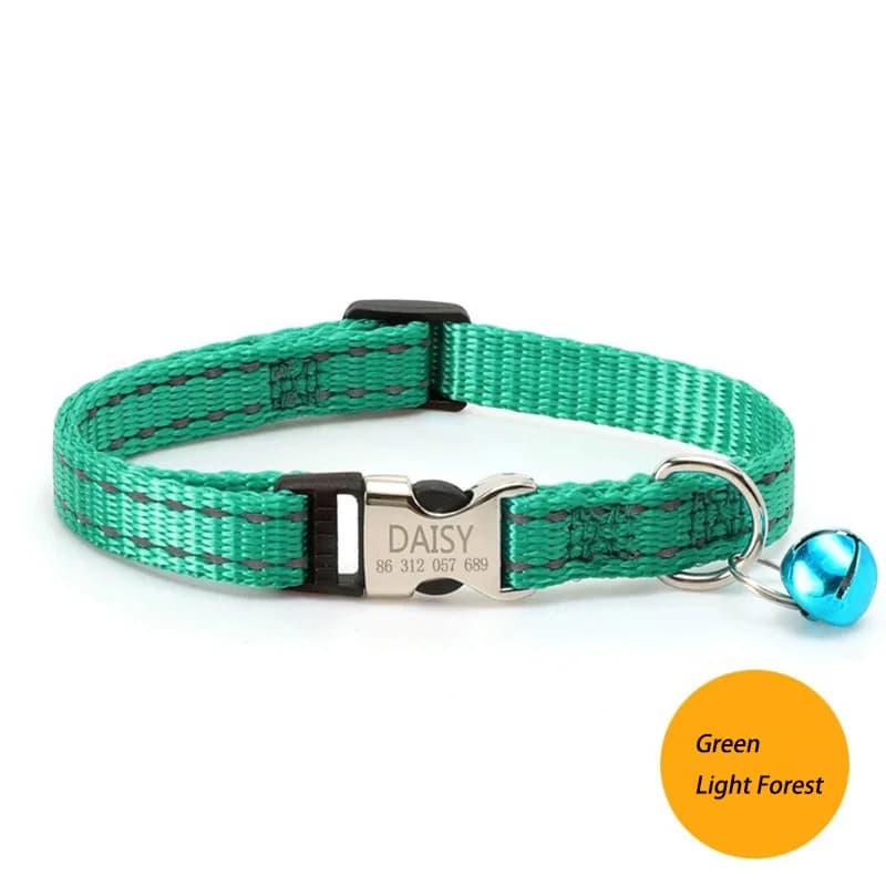 Free engraving content for cat collars with bells, night reflective nylon totoro ropes to prevent lost pet cat collars - image 7