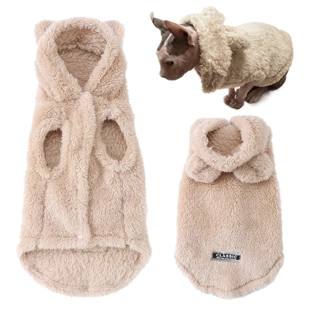 Soft Pet Coat For Small Medium Dogs Cats Dog Fleece Warm Cat Hoodies For Winter Funny Cute Rabbit Ear Sphynx Puppy Kitty Clothes - image 1