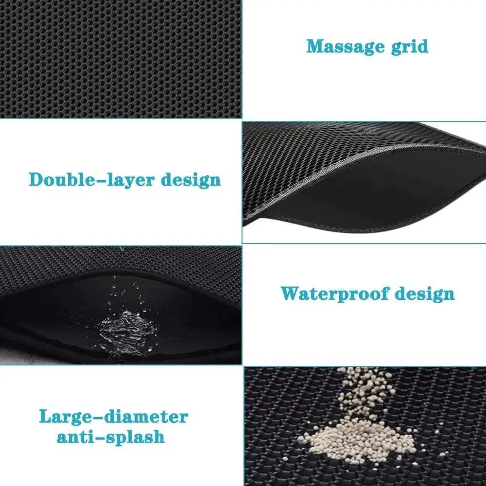 Cat Litter Mat With Gift Double Layer Waterproof Pet Litter Box Mat Non-slip Sand Cat Pad Washable Bed Mat Clean Pad Products - image 5