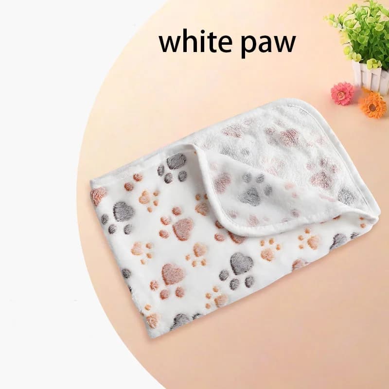Winter Velvet Pet Sleeping Warm Blanket with Paw/Dot/Bone Pattern, Dog Cat Washing Towel, Fleece Soft Pet Blanket Pet Bed Mat - image 8