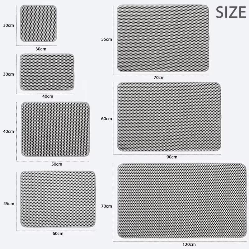 Double Layer Cat Litter Mat EVA Waterproof Cat Toilet Rug Litter Tray Sandboxes for Cat Litter Carpet Cat Litter Box Accessories - image 6