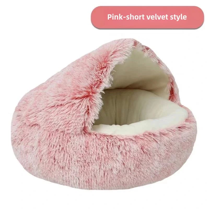 Autumn and Winter soft plush pet bed and pet bed Winter warm and cold plush comforter nest Shell cat nest semi-enclosed cat nest - image 9