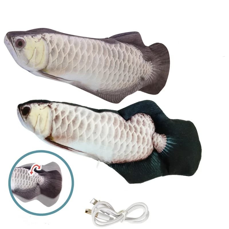 Cat Toys Fish USB Charger Fish Interactive Electric Floppy Fish Cat Toy Realistic Pet Cats Chew Bite Toys Pet Supplies Cats Dog - image 13