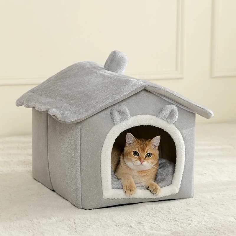 Foldable Pet House Removable Washable Cat House Puppy Cave Sofa Pet Bed House for Extra Small Dogs and Small and Medium Cats - image 1