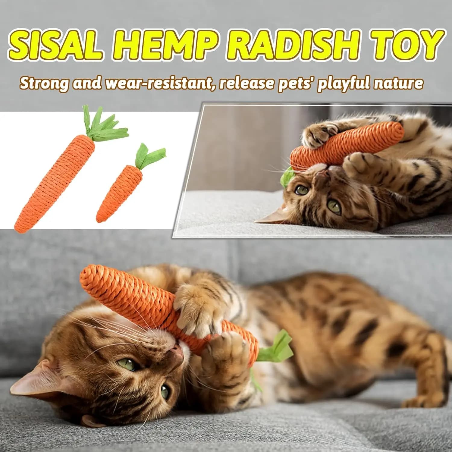 Cat toys self-entertainment carrot teething and cat teasing sticks, bite-resistant and scratch-resistant teething and clawing - image 4