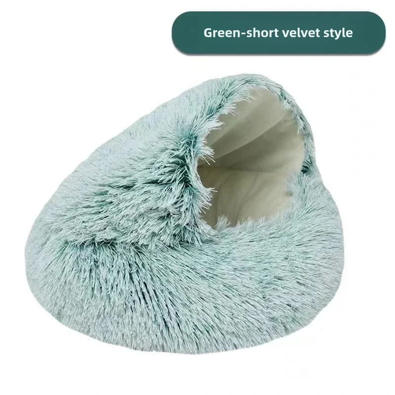 Autumn and Winter soft plush pet bed and pet bed Winter warm and cold plush comforter nest Shell cat nest semi-enclosed cat nest - image 13
