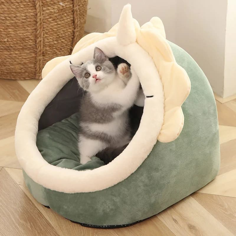 Pet Tent Cave Bed for Cats Small Dogs Self-Warming Cat Tent Bed Cat Hut Comfortable Pet Sleeping Bed Foldable Removable Washable - image 2