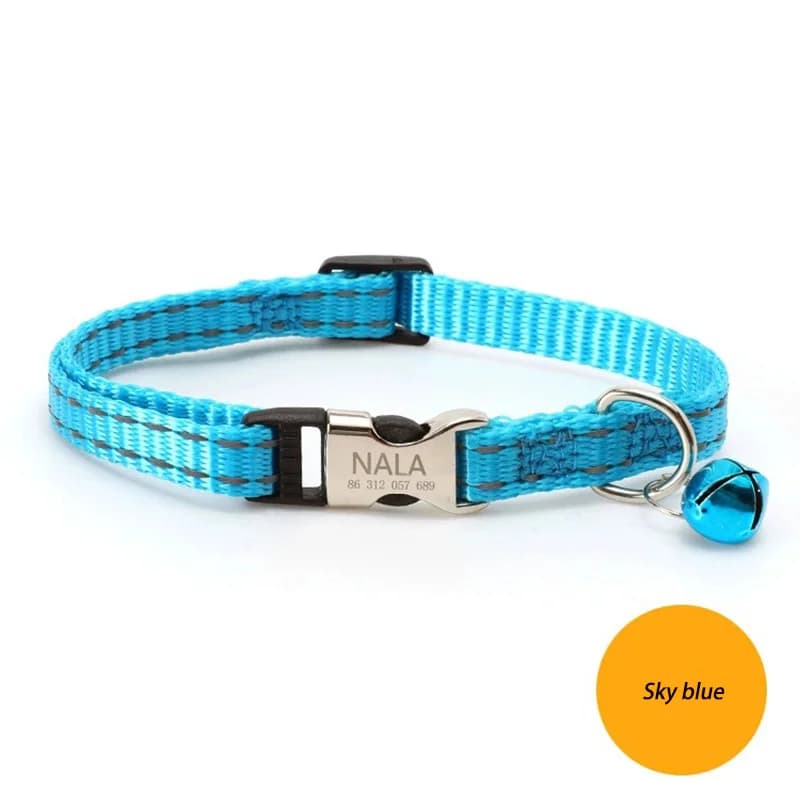 Free engraving content for cat collars with bells, night reflective nylon totoro ropes to prevent lost pet cat collars - image 8
