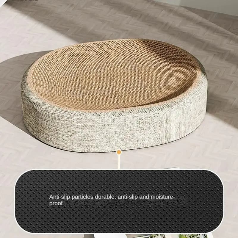 2in1 Cat Scratching Board Protect Furniture Grinding Claw Toys Oval Sisal weaving Wear-resistant Cat Nest Cat Accessories - image 5