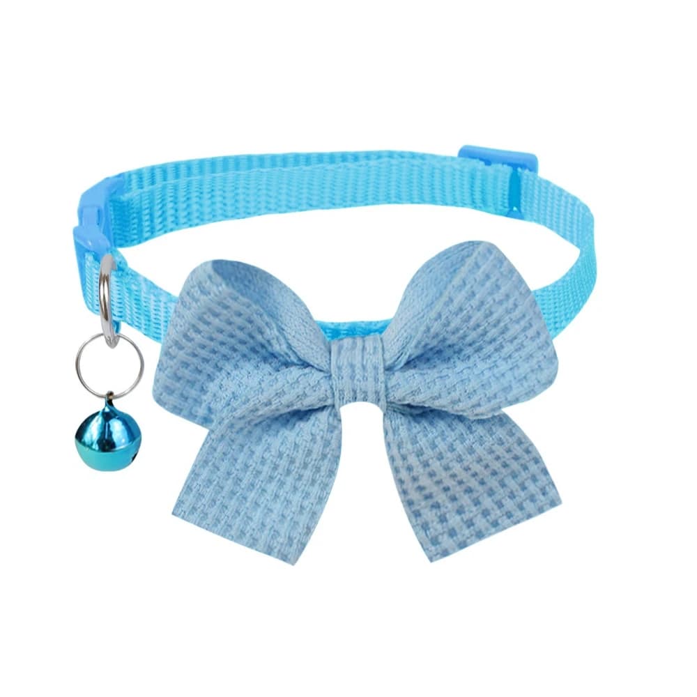 New Waffle Bow Pet Collar Simple Cute Cat Collar Adjustable Yorkshire Chihuahua Small Dog Collar All-match Pet Accessories - image 7