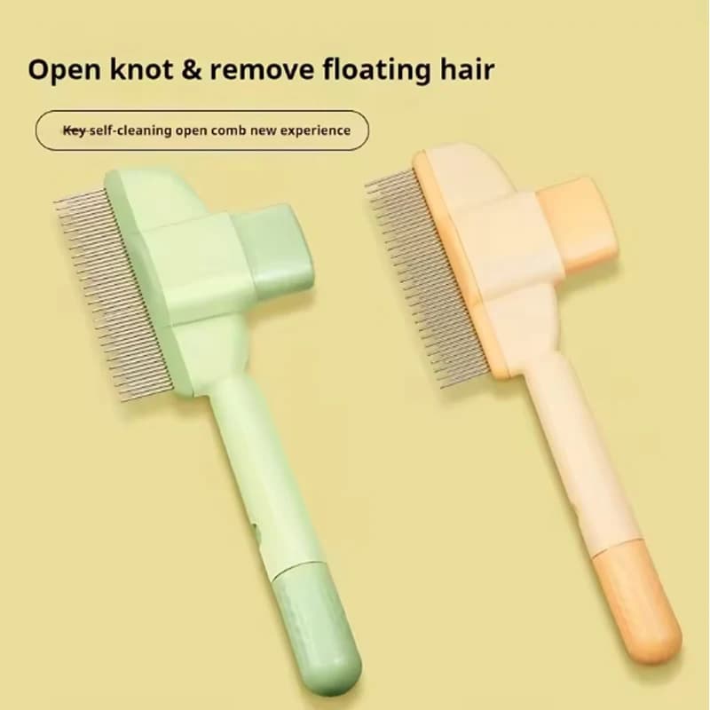 Dual-Purpose Comb for Cats Floating Teeth Hair Remover Brush with Needle Design for Pet Grooming Tool for Long/Short Fur - image 4