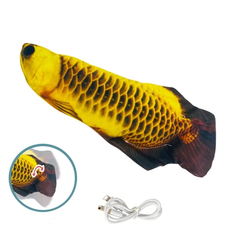 Cat Toys Fish USB Charger Fish Interactive Electric Floppy Fish Cat Toy Realistic Pet Cats Chew Bite Toys Pet Supplies Cats Dog - image 12