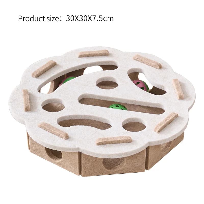 Interactive Cat Puzzle Toy Felt Toy Box with Maze Tunnel Bell Ball Indoor Entertainment Cat Toy - image 10